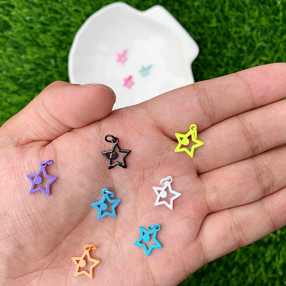 Hollow-out Pentagram Shape Neon Color Enamel Pendant Multicolor Enamel Brass Accessories Fit For DIY Girl's Jewelry Gift Make
Hollow-out Pentagram Shape Neon Color Enamel Pendant Multicolor Enamel Brass Accessories Fit For DIY Girl's Jewelry Gift Make