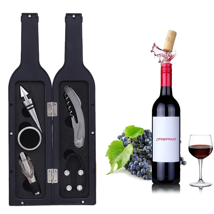 Online Shop New Design Amazon Best Selling Bar Accessories 5 Pieces Wine Tool Set Bottle Shaped Gift Sets Wine Opener Set, Silver
Online Shop New Design Amazon Best Selling Bar Accessories 5 Pieces Wine Tool Set Bottle Shaped Gift Sets Wine Opener Set, Silver