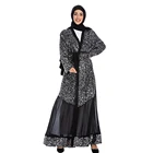 Stylish Luxury Kaftan Hussegken Stitching Sequin Design Dubai Arabian Muslim Clothing Robe Abaya