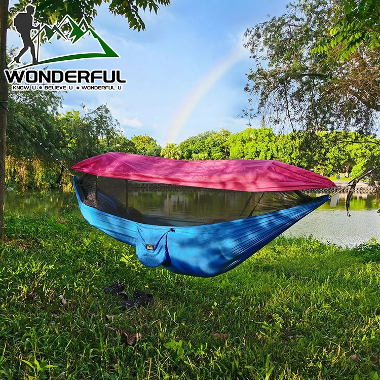 Outdoor Parachute Camping Cloth Stainless Steel Stand Sunshade Hammocks With Mosquito Net, As picture
Outdoor Parachute Camping Cloth Stainless Steel Stand Sunshade Hammocks With Mosquito Net, As picture
