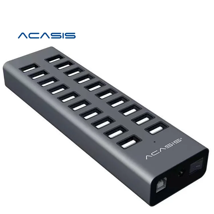 Acasis 20 Port Multi USB 2.0 Hub Transfer Fast Charger Splitter External 90W 12V 7.5A Power Adapter for Phone Tablet Laptop, Silver gray
Acasis 20 Port Multi USB 2.0 Hub Transfer Fast Charger Splitter External 90W 12V 7.5A Power Adapter for Phone Tablet Laptop, Silver gray