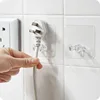 Portable Transparent Wall Self-Sticking Storage Hook Acrylic Power Plug Socket Holder Hanger