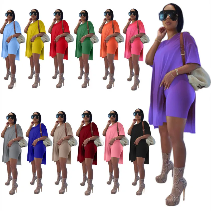 3XL lounge wear matching solid color split t-shirt shorts plus size women clothing two piece set, 13 colors
3XL lounge wear matching solid color split t-shirt shorts plus size women clothing two piece set, 13 colors