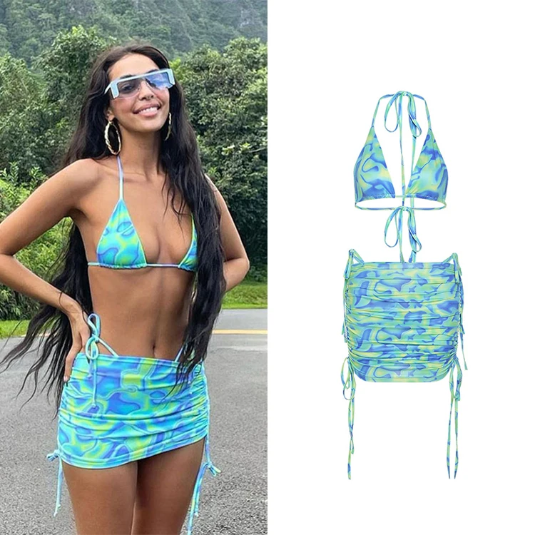 2021 Fashionable Sexy Casual Blue Print Bikini Lace-Up Mini Skirt Sets Women 2 Piece Outfits Backless Summer Sexy Skirt Set, Green
2021 Fashionable Sexy Casual Blue Print Bikini Lace-Up Mini Skirt Sets Women 2 Piece Outfits Backless Summer Sexy Skirt Set, Green