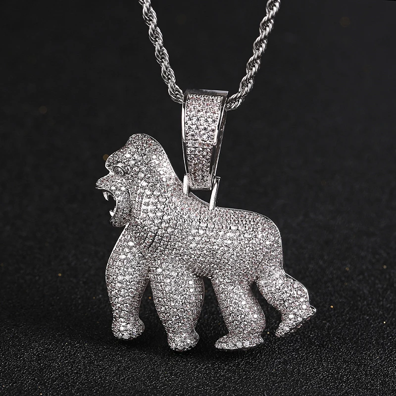 luxury custom logo hip hop style full bling diamond zircon animal orangutan pendant necklace jewelry hip hop jewelry necklace, Silver, gold color
luxury custom logo hip hop style full bling diamond zircon animal orangutan pendant necklace jewelry hip hop jewelry necklace, Silver, gold color