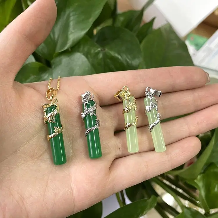jialin jewelry jade dragon pendant necklace with gold palted for women, Picture shows
jialin jewelry jade dragon pendant necklace with gold palted for women, Picture shows