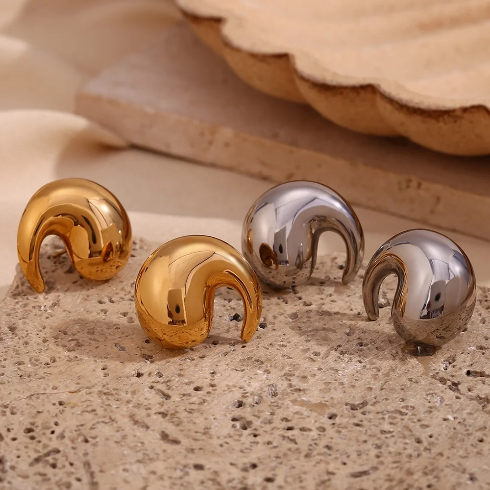 Winding Water Wave Stud Earrings For Women Gold Plated Earrings 316L Stainless Steel Jewelry
Winding Water Wave Stud Earrings For Women Gold Plated Earrings 316L Stainless Steel Jewelry