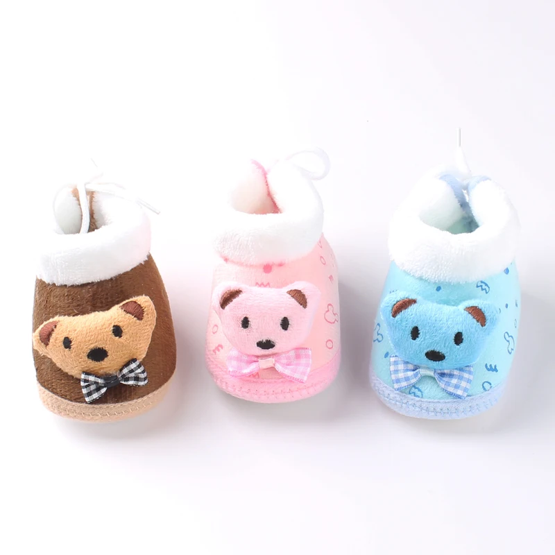 Winter Cute Baby Bear Warm Shoes with Soft Plush Inside Shoes Baby Shoes details