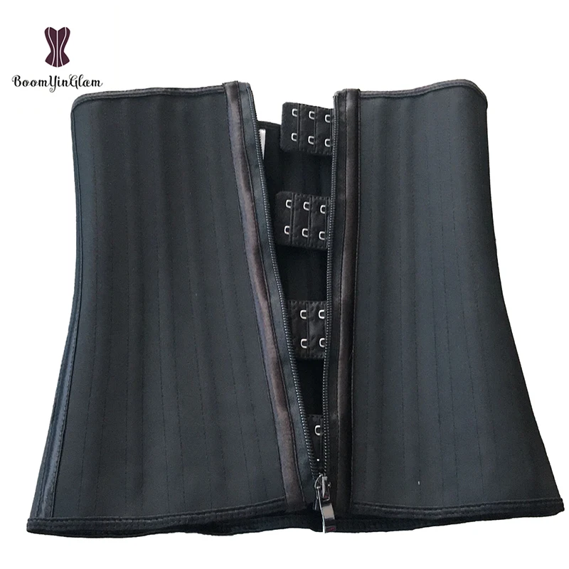 Front Zipper & Hooks 3 Layers Latex Smooth Sheath Fajas Modeladoras Waist Trainer With 25 Steel Bones, Black
Front Zipper & Hooks 3 Layers Latex Smooth Sheath Fajas Modeladoras Waist Trainer With 25 Steel Bones, Black