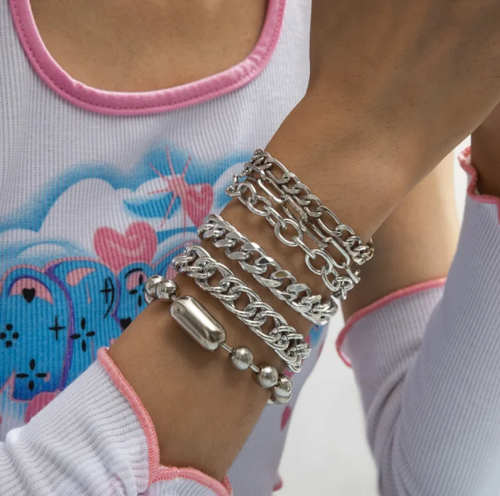 Hip Hop Punk Trend Metal Bracelet European and American Round Bead Geometric Cross Simple Chain Bracelets, Picture
Hip Hop Punk Trend Metal Bracelet European and American Round Bead Geometric Cross Simple Chain Bracelets, Picture