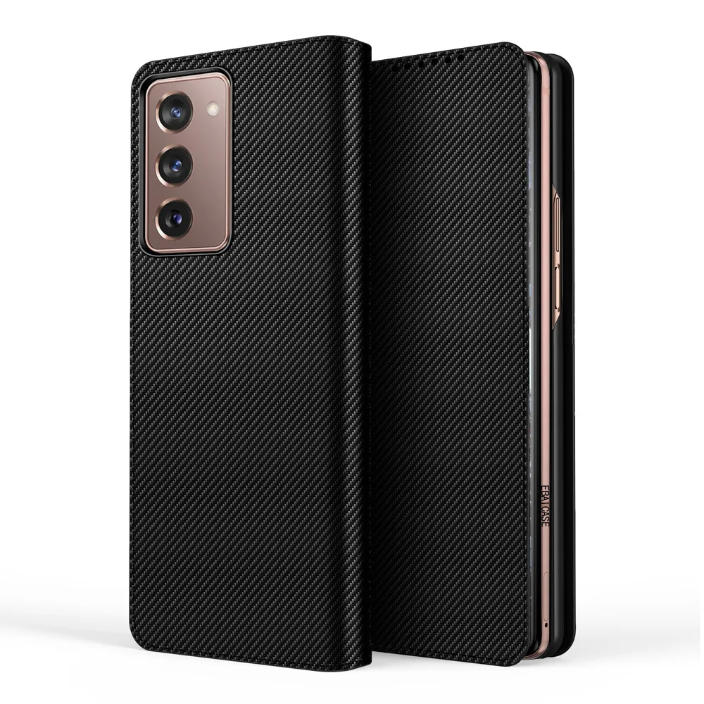 Hot Sale Carbon Microfiber lining Magnetic Flip Cover PU leather Phone Case for Samsung Galaxy Z Fold 2 5G Case, Multiple
Hot Sale Carbon Microfiber lining Magnetic Flip Cover PU leather Phone Case for Samsung Galaxy Z Fold 2 5G Case, Multiple