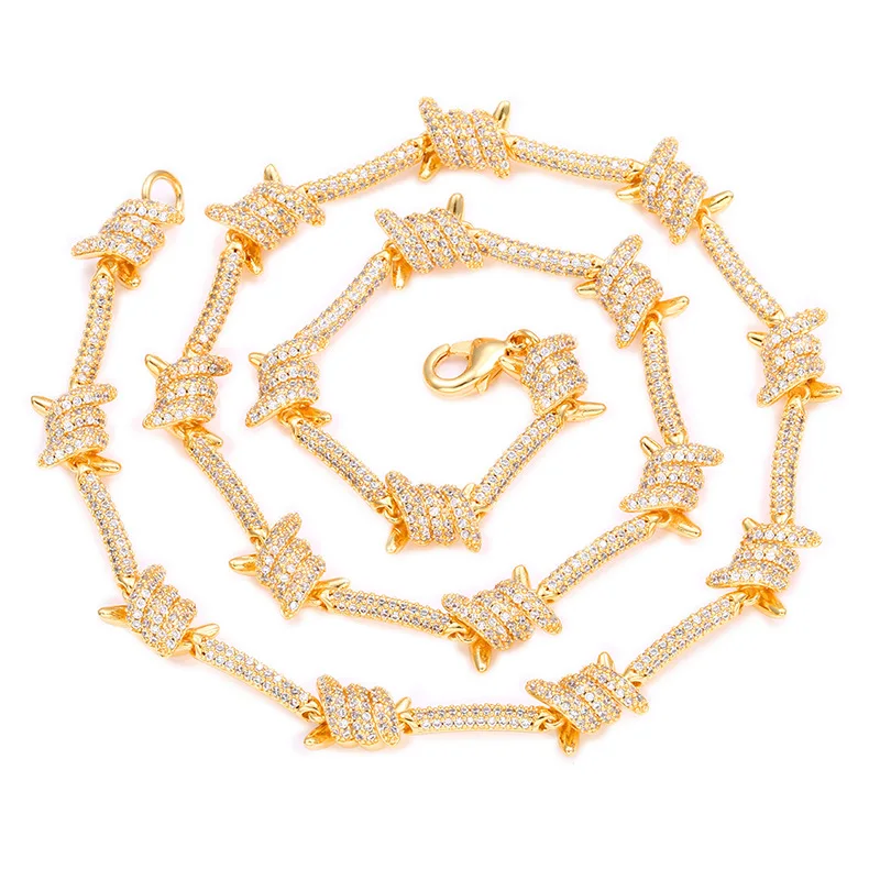 Fashion HipHop Jewelry Iced Out Bracelet 18K Gold Plated CZ Micro Pave rapper barbed wire chain
Fashion HipHop Jewelry Iced Out Bracelet 18K Gold Plated CZ Micro Pave rapper barbed wire chain