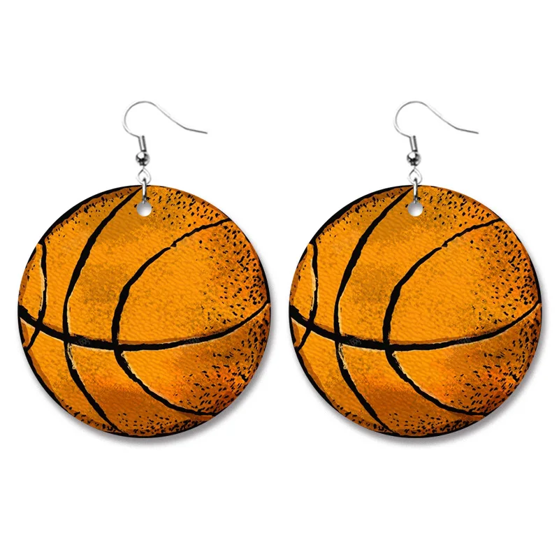 Vintage leather sports ball earrings Geometric round football baseball volleyball European sports style earrings
Vintage leather sports ball earrings Geometric round football baseball volleyball European sports style earrings