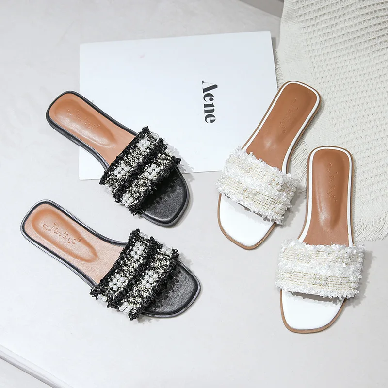 2020 New Model ladies wholesale summer flats Pearls Sequins women's sandals, Customized color
2020 New Model ladies wholesale summer flats Pearls Sequins women's sandals, Customized color