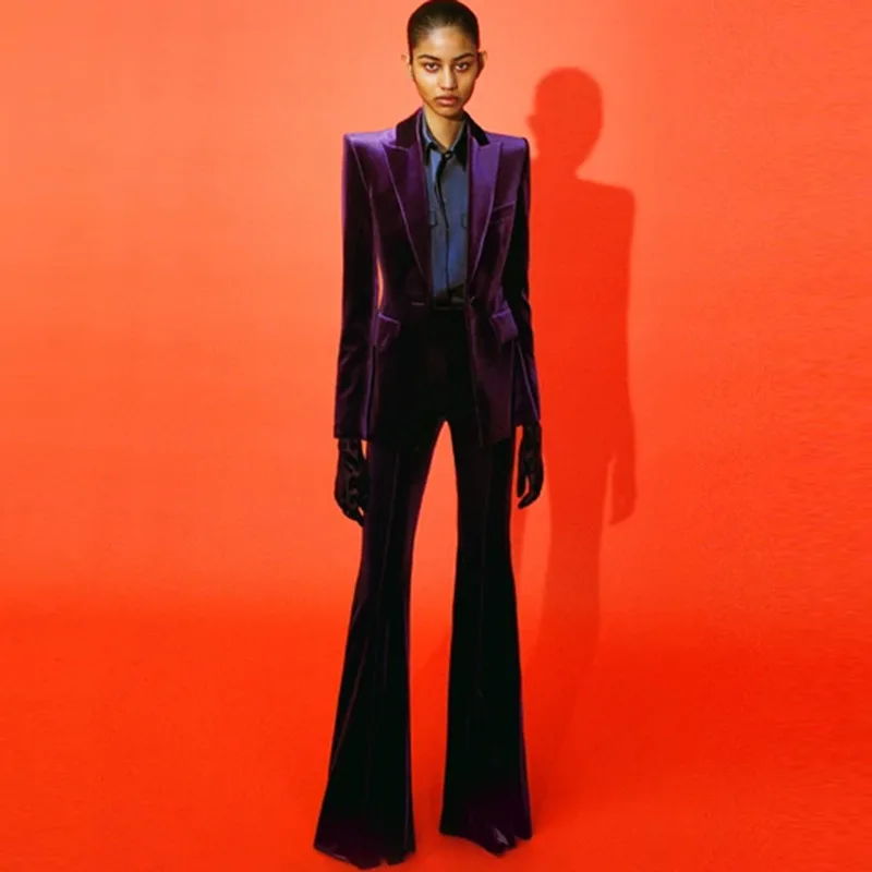 A5914 Good Quality Velvet women's suit elegant 2pcs wide leg pant suit for ladies mujer vestido
A5914 Good Quality Velvet women's suit elegant 2pcs wide leg pant suit for ladies mujer vestido