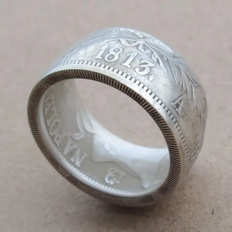 Handmade from France Coin Silver Plated Ring 1813A Dates Outside Handcrafted US Size 8-16# Coin Rings
Handmade from France Coin Silver Plated Ring 1813A Dates Outside Handcrafted US Size 8-16# Coin Rings
