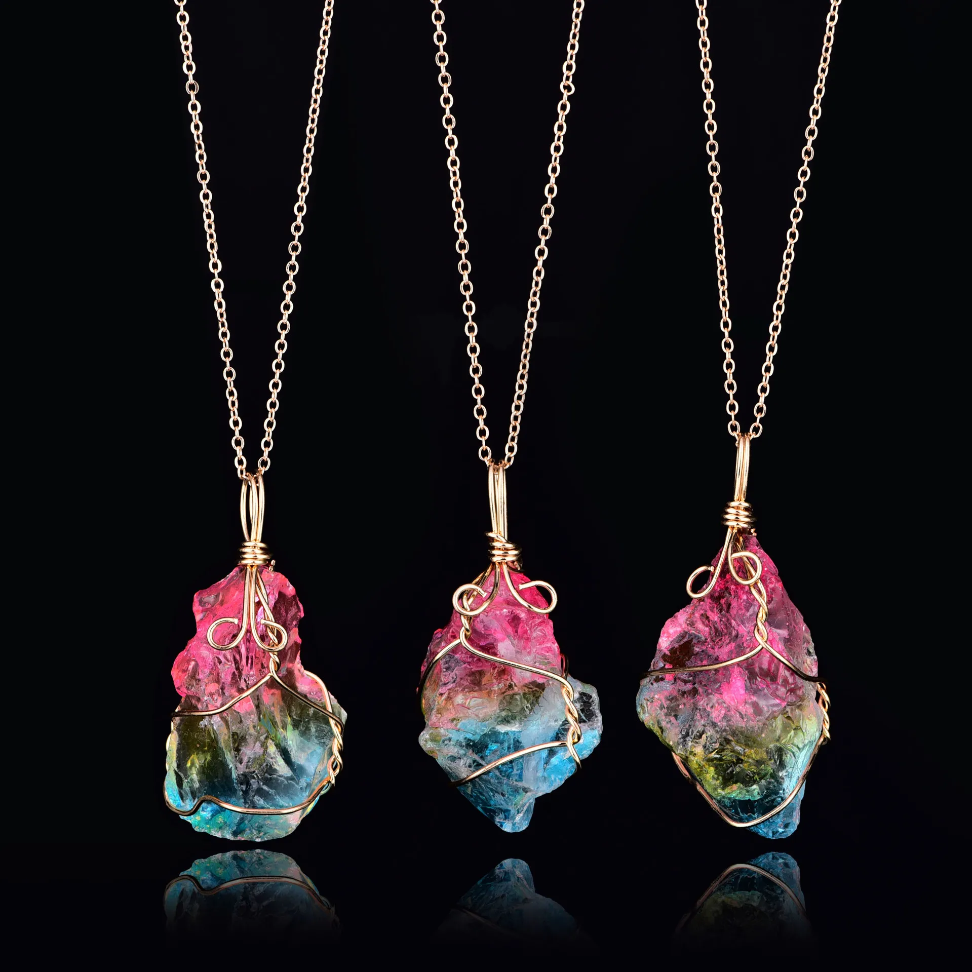 Hot Sell Colorful Natural Stone Winding Crystal Pendant Transparent Multicolor Chain Necklace Choker For Women
Hot Sell Colorful Natural Stone Winding Crystal Pendant Transparent Multicolor Chain Necklace Choker For Women