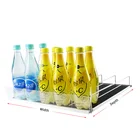 Auto-front sliding gravity flex roller shelf pusher management System for beverages and food