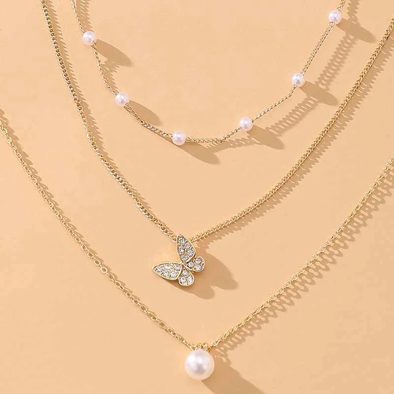 Hot Butterfly pearl Pendant Choker Necklace MultiLayers Gift Jewelry for Women, Gold
Hot Butterfly pearl Pendant Choker Necklace MultiLayers Gift Jewelry for Women, Gold