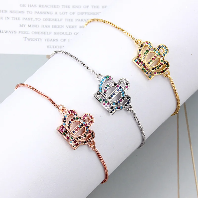 Luxury AAA+ Cubic Zirconia Bracelet Trendy Crown Charm Bracelets For Women Girl Adjustable Copper Chain Bracelet & Bangle, Picture
Luxury AAA+ Cubic Zirconia Bracelet Trendy Crown Charm Bracelets For Women Girl Adjustable Copper Chain Bracelet & Bangle, Picture