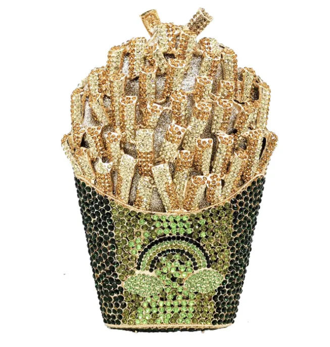 Custom luxury glitter rainbow diamond french fry bag rhinestone french fry bag for ladies(H55), Red,orange
Custom luxury glitter rainbow diamond french fry bag rhinestone french fry bag for ladies(H55), Red,orange