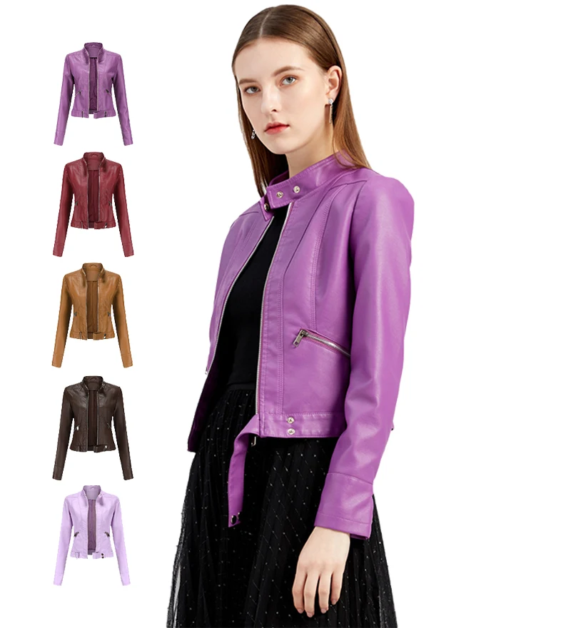 Winter Autumn Women Fall Clothes Solid Zipper Short Coats Jackets Stand-up Collar Girls Fashion Pu Leather Jackets Women's
Winter Autumn Women Fall Clothes Solid Zipper Short Coats Jackets Stand-up Collar Girls Fashion Pu Leather Jackets Women's