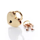 AJF Mini Love Heart Lock Key for Luggage Handbag Gold padlock