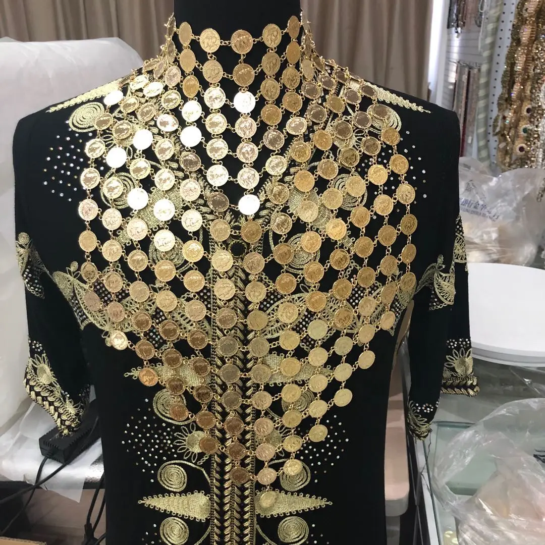 Algeria full-size hand-made chatelaines coin necklace European wedding gold color caftan jewelry Beautiful Algerian
Algeria full-size hand-made chatelaines coin necklace European wedding gold color caftan jewelry Beautiful Algerian