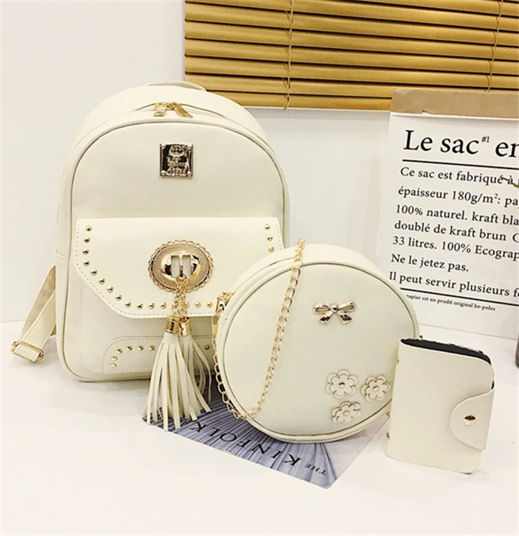 New fashion custom wholesale leisure PU leather cheap price 3 pieces set back pack bag women backpack set, As pictures
New fashion custom wholesale leisure PU leather cheap price 3 pieces set back pack bag women backpack set, As pictures