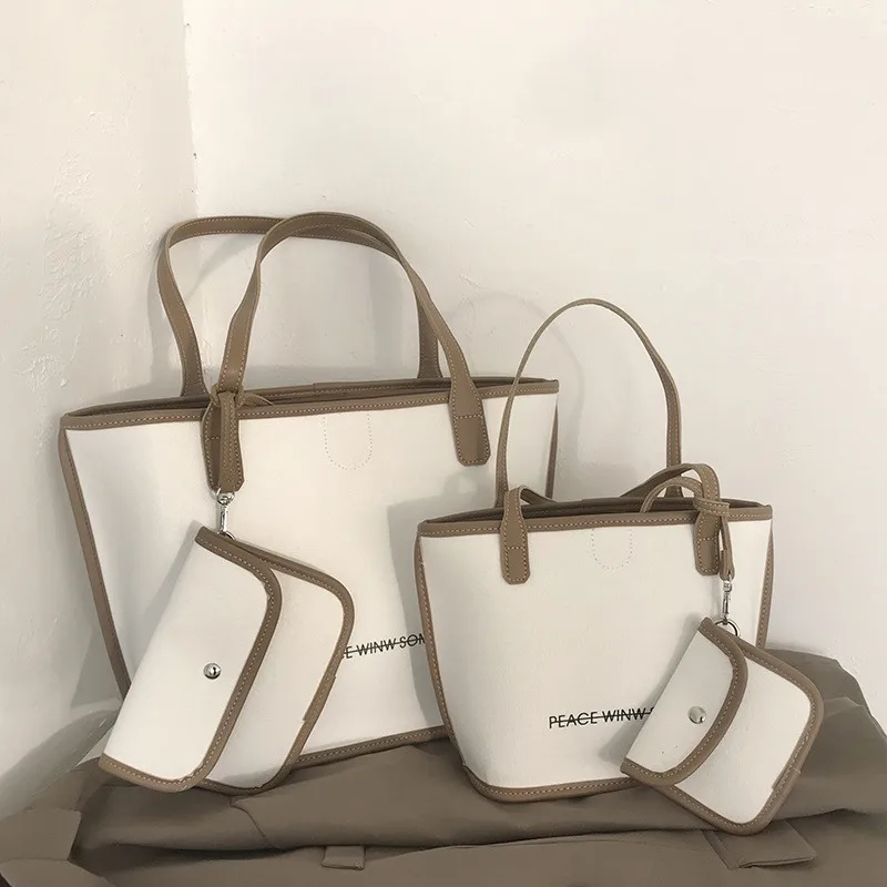 Casual canvas women's bag 2021 new trendy tote bag single shoulder large capacity two pieces set bags, Picture
Casual canvas women's bag 2021 new trendy tote bag single shoulder large capacity two pieces set bags, Picture