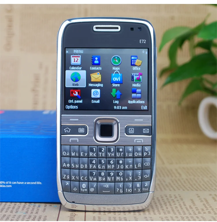 

E72 Phone cell 3G Wifi 5MP qwerty keypad mobile phone with English Russian Arabic keyboard