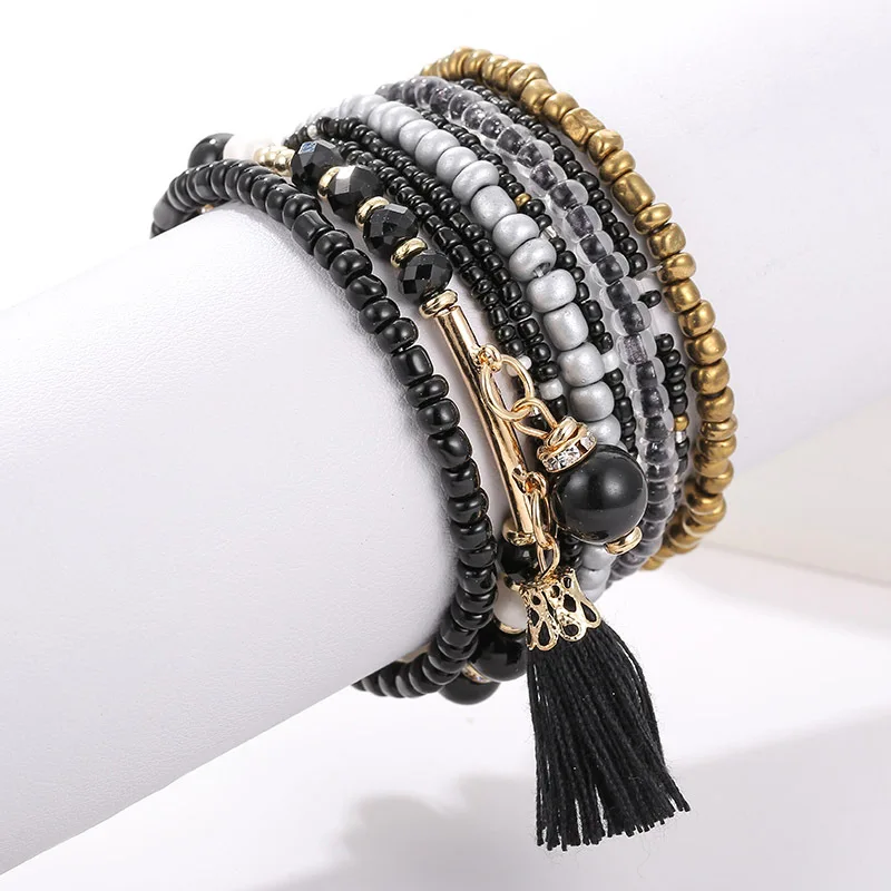 Fashion Bohemian Natural Stone Seed Bead Crystal Multi Layer Manual Stacking Stretch Bracelet 2021
Fashion Bohemian Natural Stone Seed Bead Crystal Multi Layer Manual Stacking Stretch Bracelet 2021