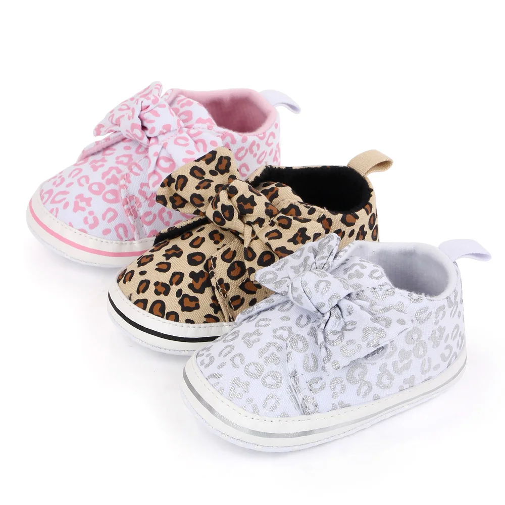 Spring and Autumn Baby Leopard First Walkers Shoes Soft Sole Canvas Sports Sneakers Toddler Loafers details