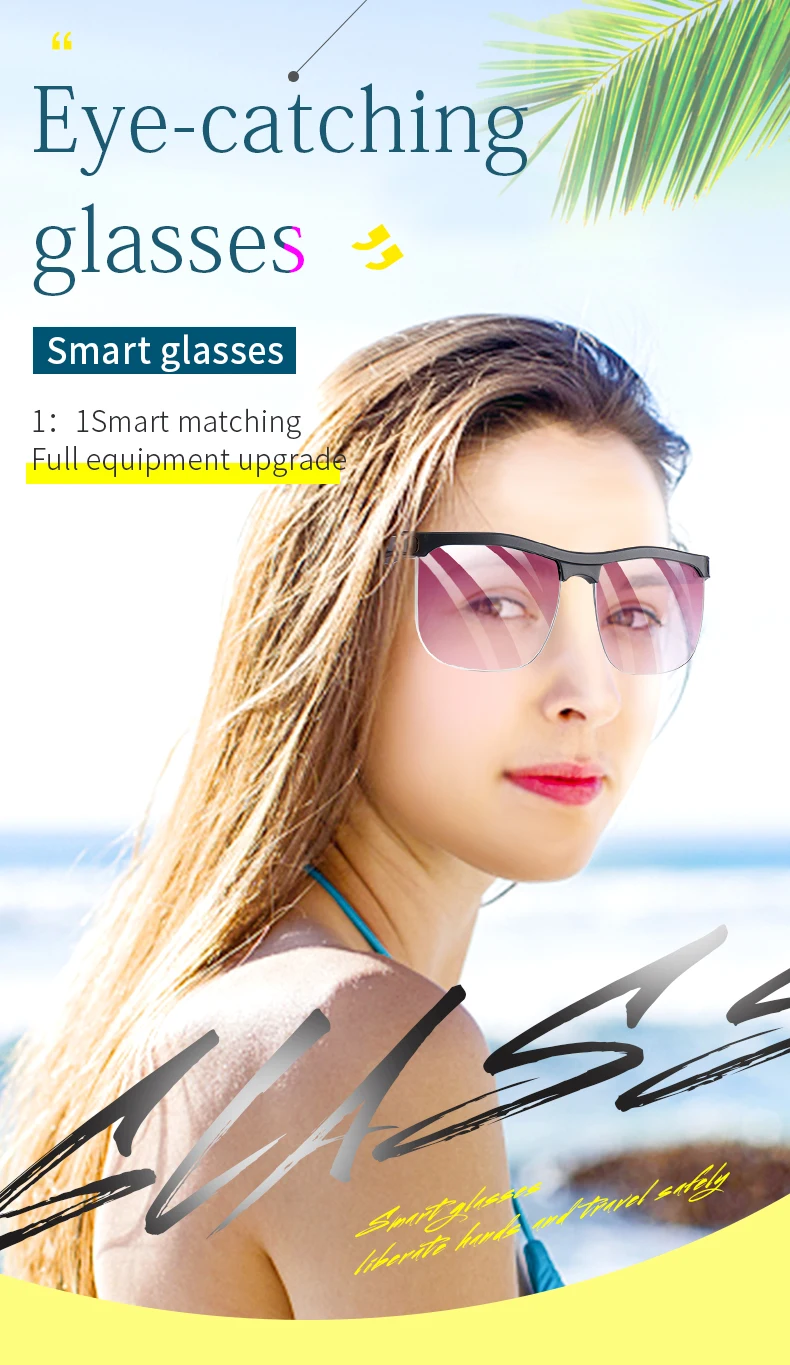 Smart glasses with wireless earphone smart music glasses sunglasses polarized 3D anti-bluelight lenses
