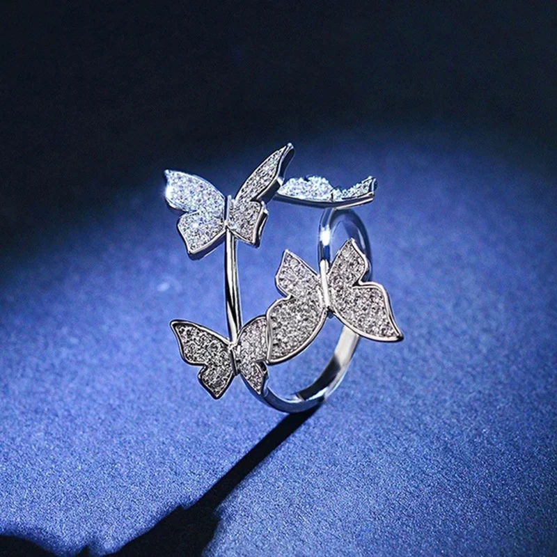Trendy Fashion Butterfly Shaped Crystal Ring Retro Crystal Open Ring For Women Party Jewelry Accessories
Trendy Fashion Butterfly Shaped Crystal Ring Retro Crystal Open Ring For Women Party Jewelry Accessories