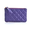 Hot sale high quality purple genuine leather handmade custom logo coin purse with zipper