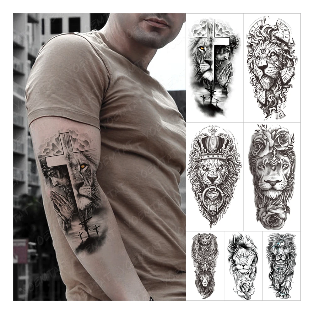 Custom Wholesale Cross Prayer Wolf Lion Tiger Animal Arm Tatto For Men Women Temporary Tattoo Sticker, Black/color
Custom Wholesale Cross Prayer Wolf Lion Tiger Animal Arm Tatto For Men Women Temporary Tattoo Sticker, Black/color