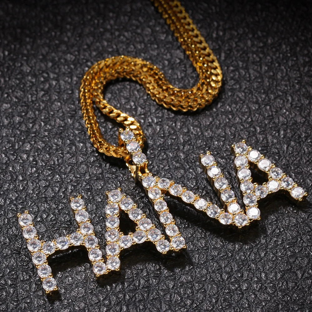 Hip Hop Personalized Customize 3.5mm Single Row Zircon Small Letter Splicing Pendant Men's Letter Pendant Necklace, As picture
Hip Hop Personalized Customize 3.5mm Single Row Zircon Small Letter Splicing Pendant Men's Letter Pendant Necklace, As picture