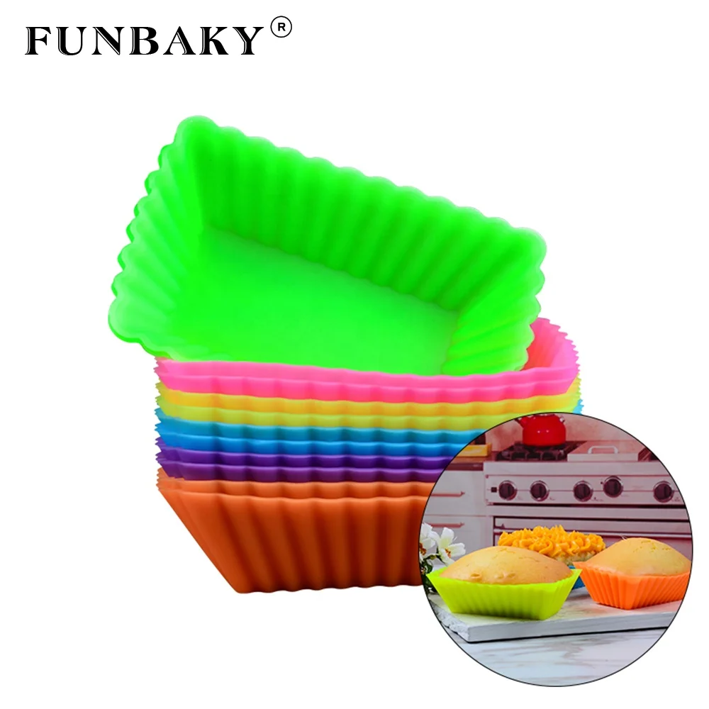 FUNBAKY Silicone kitchen tools rectangle shape muffin cake cup bakeware making molds heat resistant silicone cup cake baking, Customized color
FUNBAKY Silicone kitchen tools rectangle shape muffin cake cup bakeware making molds heat resistant silicone cup cake baking, Customized color