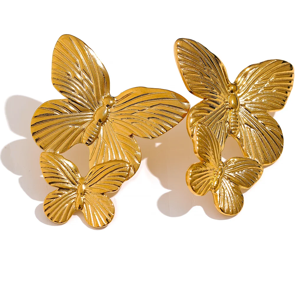 JINYOU 1750 Stainless Steel Butterfly Insect Individual Stud Earrings 18K Gold Color Waterproof Metal Fashion Charm Jewelry
JINYOU 1750 Stainless Steel Butterfly Insect Individual Stud Earrings 18K Gold Color Waterproof Metal Fashion Charm Jewelry