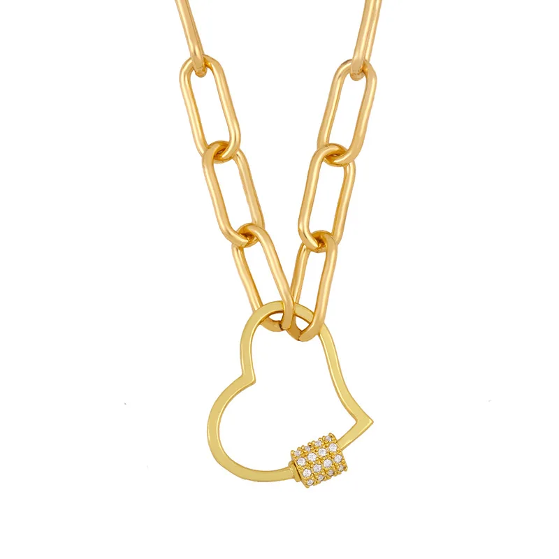 2020 Ins Hot Design Cuaban Link Cubic Zircon Heart Lightning Shape Charm Pendant Necklace, Gold plating
2020 Ins Hot Design Cuaban Link Cubic Zircon Heart Lightning Shape Charm Pendant Necklace, Gold plating