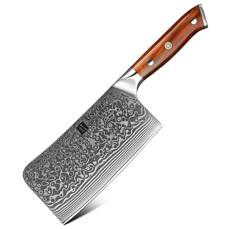 XINZUO 7 inch high quality Damascus steel kitchen cleaver chopper chopping knife
XINZUO 7 inch high quality Damascus steel kitchen cleaver chopper chopping knife