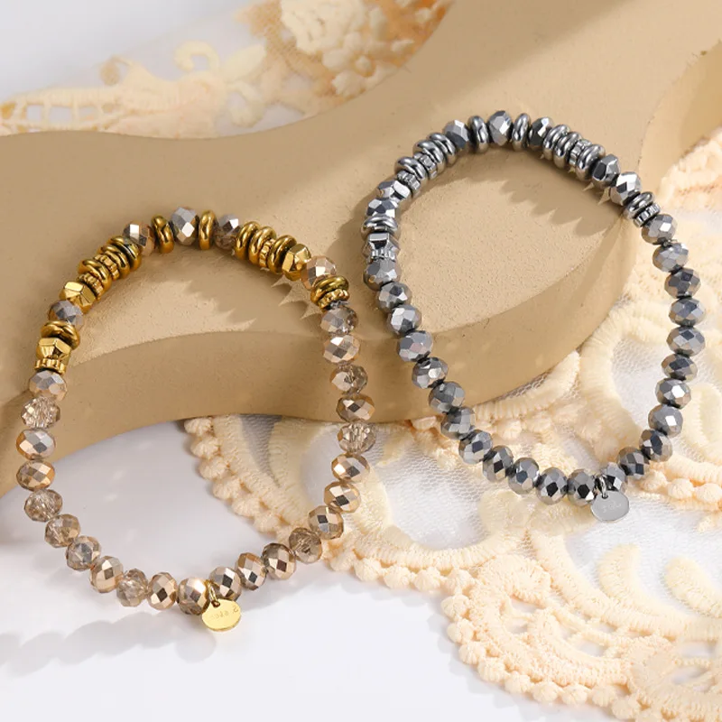 New Trend Crystal Beaded Bracelet Femmes Stainless Steel Handmade Glass Fine Jewelry Bracelets 2023
New Trend Crystal Beaded Bracelet Femmes Stainless Steel Handmade Glass Fine Jewelry Bracelets 2023