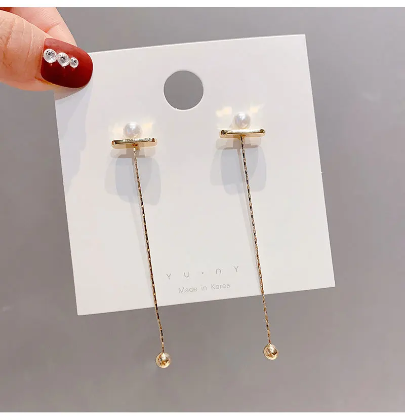 JUHU S925 Silver Needle Long Tassel Earrings Female 2021 Pearl Fashion Personality Asymmetrical Earrings
JUHU S925 Silver Needle Long Tassel Earrings Female 2021 Pearl Fashion Personality Asymmetrical Earrings