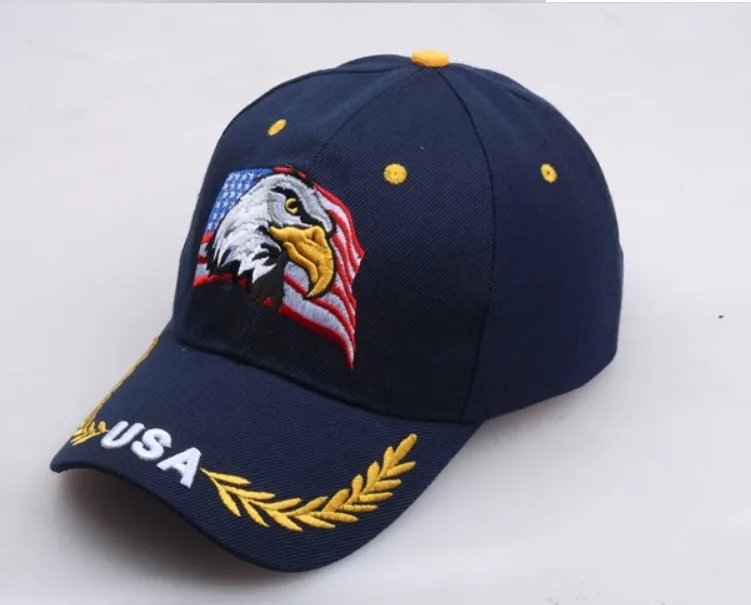 2020黑色美国国旗鹰刺绣棒球帽snapback帽casquette帽子适合男士女士