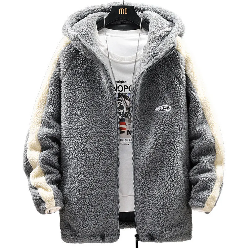 2021 Winter New trendy loose casual lambswool hooded jacket men's warm fleece coat for men, Picture
2021 Winter New trendy loose casual lambswool hooded jacket men's warm fleece coat for men, Picture