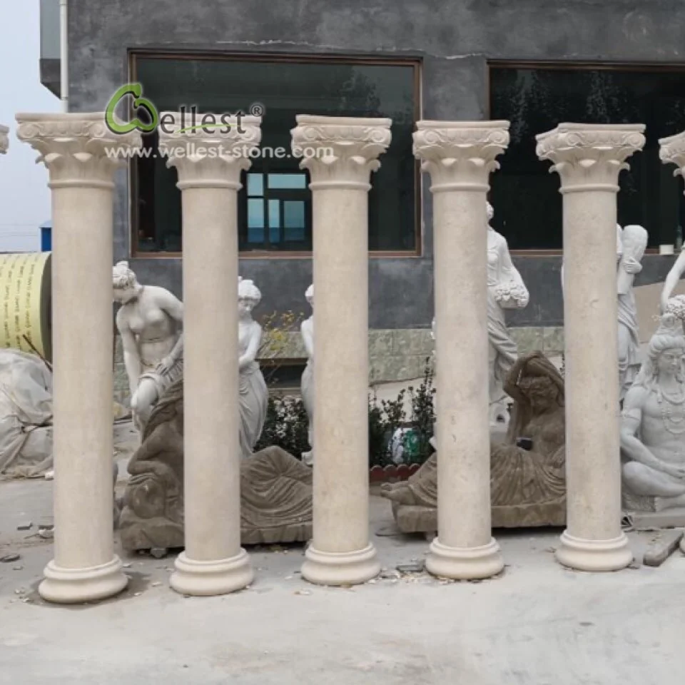 Decoración de casa griego clásico columna romana con Pedestal estilo corintio