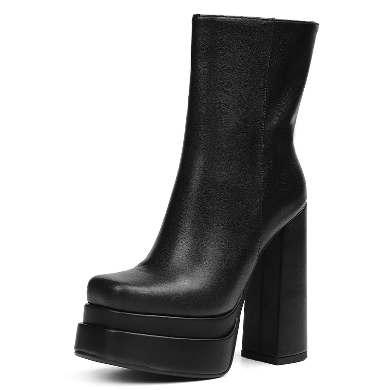 2021 New High Heels Boots Women Ankle Boots Thick Platform Top Quality Genuine Leather Shoes for Ladies Casual Solid White Black, Black, white
2021 New High Heels Boots Women Ankle Boots Thick Platform Top Quality Genuine Leather Shoes for Ladies Casual Solid White Black, Black, white