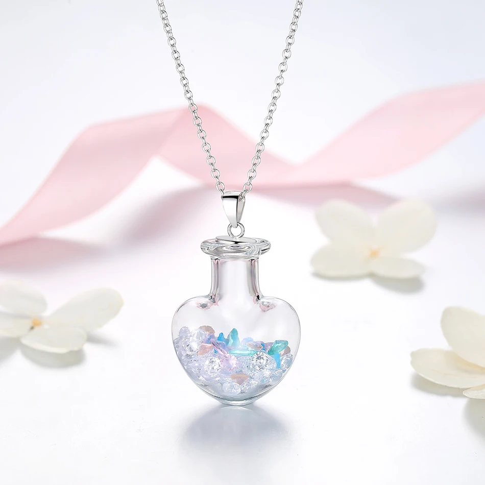 New Design 925 Sterling Silver Drift Bottle Necklace Wishing Bottle Pendant Long Chain Necklace for Women Wedding Jewelry
New Design 925 Sterling Silver Drift Bottle Necklace Wishing Bottle Pendant Long Chain Necklace for Women Wedding Jewelry
