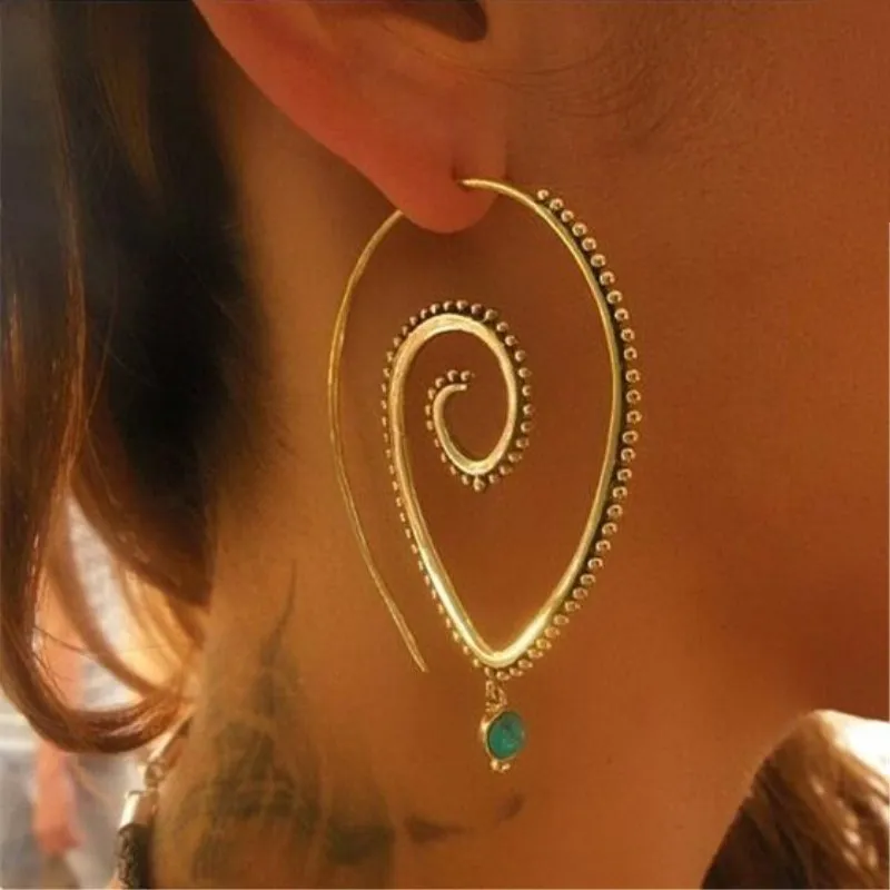 12 Styles Bohemia Ethnic Personality Round Spiral Drop Earrings Exaggerated Heart Whirlpool Earrings for Women Beach Jewelry, Gold,silver
12 Styles Bohemia Ethnic Personality Round Spiral Drop Earrings Exaggerated Heart Whirlpool Earrings for Women Beach Jewelry, Gold,silver